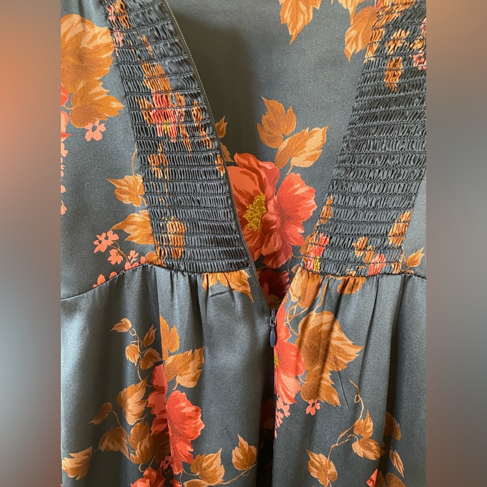 NEW Reformation Frankie Silk Maxi Navy Floral Dress Gown Lyric | US 0 UK 4 - Picture 9 of 12